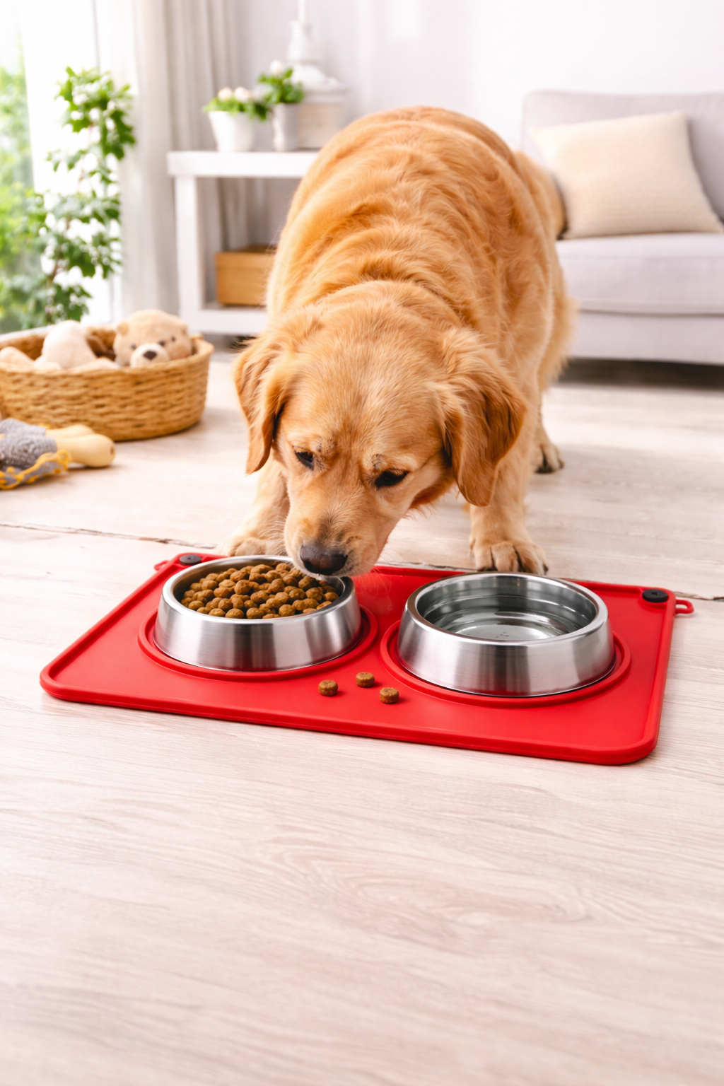 Weehawken Pet Shop Portable Pet Feeding Mat – Foldable Waterproof Feeding Pad for Dogs & Cats, Easy Clean Travel-Friendly Pet Food Mat